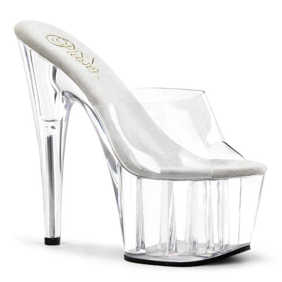 Pleaser Adore 701 Clear Platform Heels - Picture 1 of 5